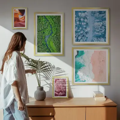 Wanddecoratie compositie Natuurlijke groene landschappen