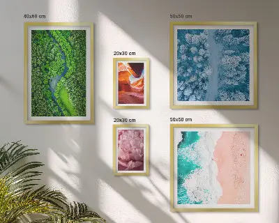 Wanddecoratie compositie Natuurlijke groene landschappen