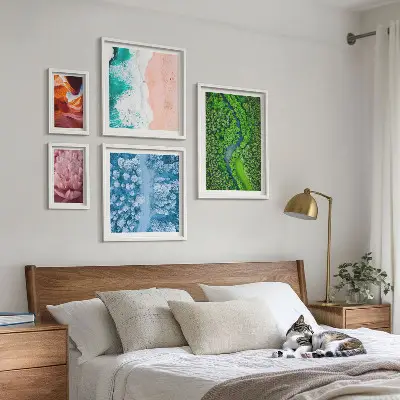 Wanddecoratie compositie Natuurlijke groene landschappen