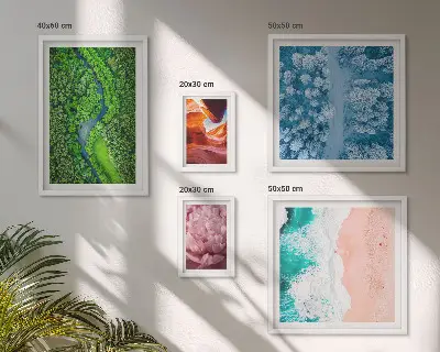 Wanddecoratie compositie Natuurlijke groene landschappen