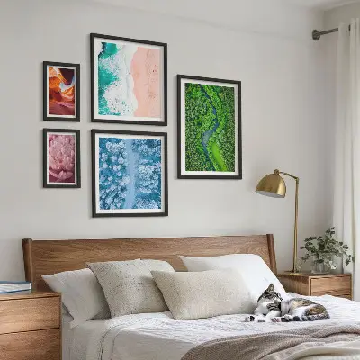 Wanddecoratie compositie Natuurlijke groene landschappen