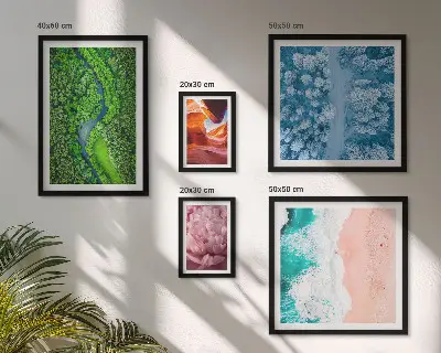 Wanddecoratie compositie Natuurlijke groene landschappen