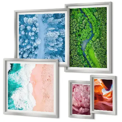 Wanddecoratie compositie Natuurlijke groene landschappen