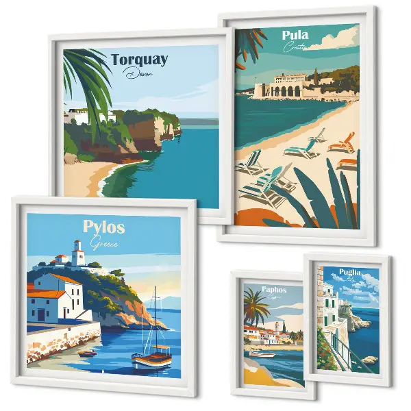 Kustlandschappen van Europa wanddecoratie compositie