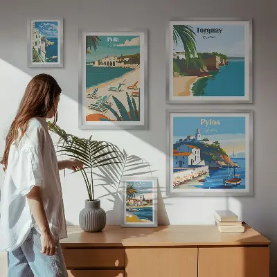 Kustlandschappen van Europa wanddecoratie compositie