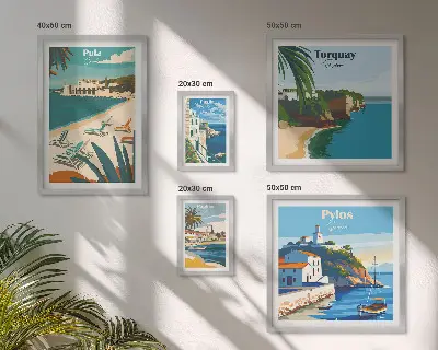 Kustlandschappen van Europa wanddecoratie compositie