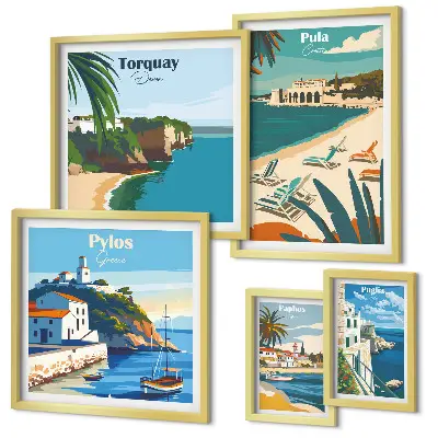 Kustlandschappen van Europa wanddecoratie compositie