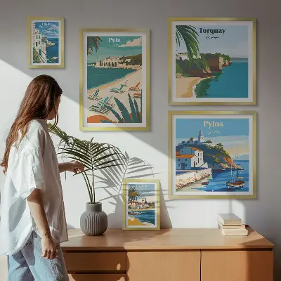 Kustlandschappen van Europa wanddecoratie compositie