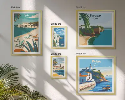 Kustlandschappen van Europa wanddecoratie compositie