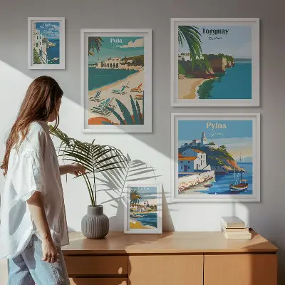 Kustlandschappen van Europa wanddecoratie compositie