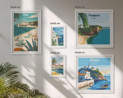 Kustlandschappen van Europa wanddecoratie compositie
