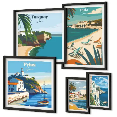 Kustlandschappen van Europa wanddecoratie compositie