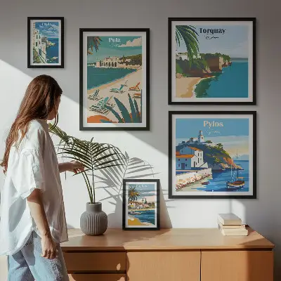 Kustlandschappen van Europa wanddecoratie compositie
