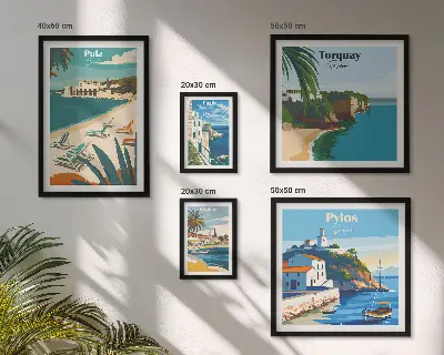 Kustlandschappen van Europa wanddecoratie compositie