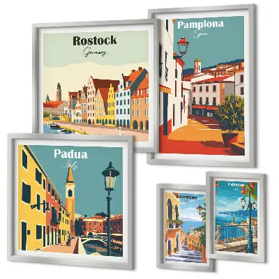 Gallery wall Architectuur van Europese steden