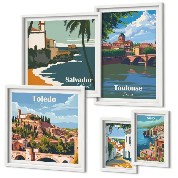 Wanddecoratie Uitzichten op Europese steden compositie