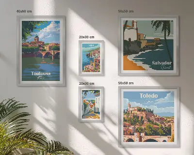 Wanddecoratie Uitzichten op Europese steden compositie