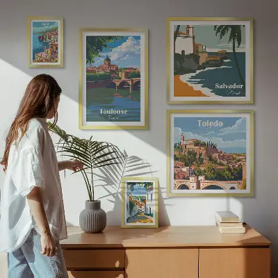 Wanddecoratie Uitzichten op Europese steden compositie