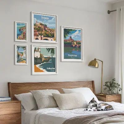 Wanddecoratie Uitzichten op Europese steden compositie