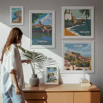 Wanddecoratie Uitzichten op Europese steden compositie