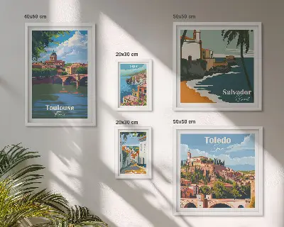Wanddecoratie Uitzichten op Europese steden compositie