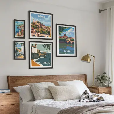 Wanddecoratie Uitzichten op Europese steden compositie