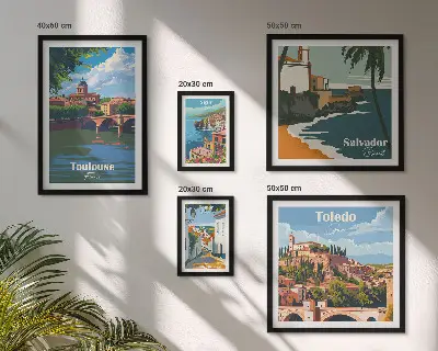 Wanddecoratie Uitzichten op Europese steden compositie
