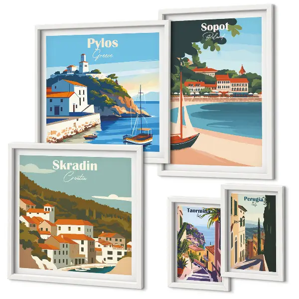 Gallery wall Landschappen van kuststeden