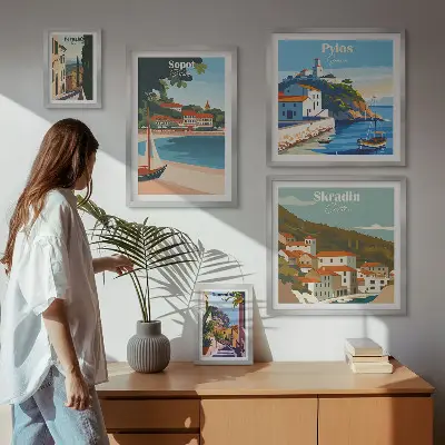 Gallery wall Landschappen van kuststeden
