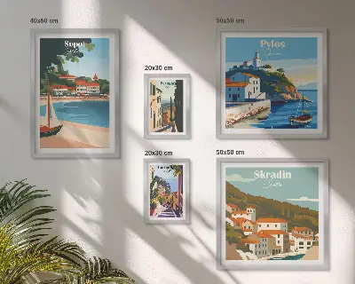 Gallery wall Landschappen van kuststeden