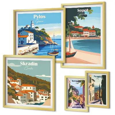 Gallery wall Landschappen van kuststeden
