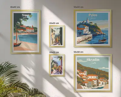 Gallery wall Landschappen van kuststeden