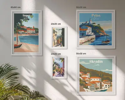 Gallery wall Landschappen van kuststeden