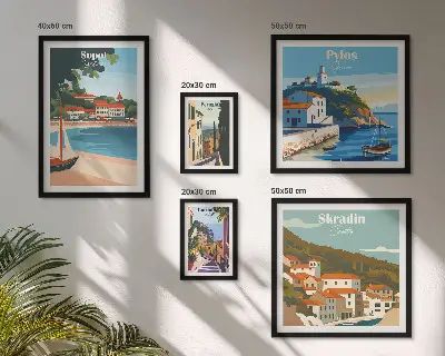Gallery wall Landschappen van kuststeden