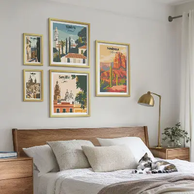 Wanddecoratie compositie Toeristische landschappen van de wereld