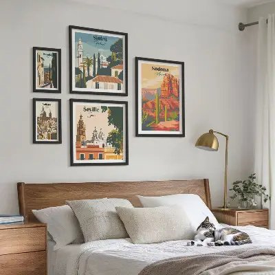Wanddecoratie compositie Toeristische landschappen van de wereld