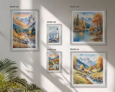 Wanddecoratie compositie Bergrivieren vuurtoren