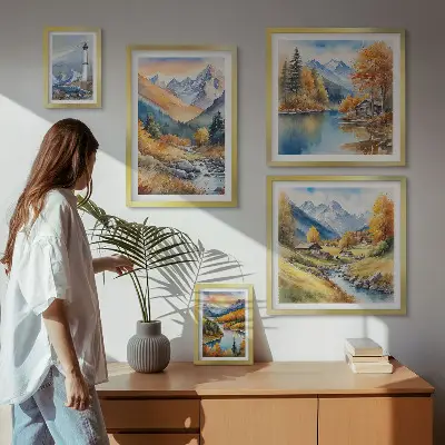 Wanddecoratie compositie Bergrivieren vuurtoren