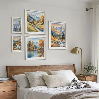 Wanddecoratie compositie Bergrivieren vuurtoren