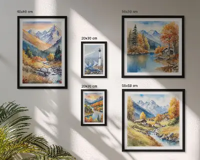 Wanddecoratie compositie Bergrivieren vuurtoren