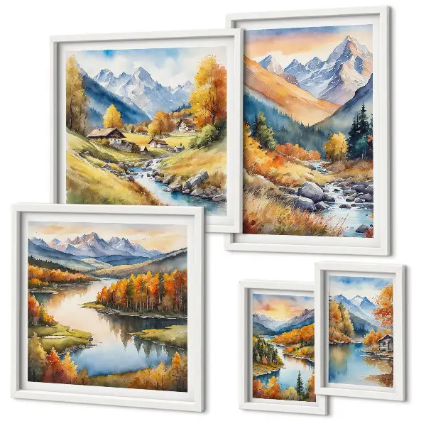 Gallery wall Herfstlandschappen in de bergen