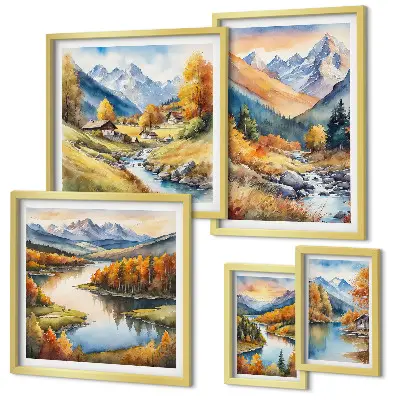 Gallery wall Herfstlandschappen in de bergen