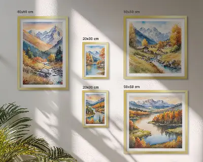 Gallery wall Herfstlandschappen in de bergen