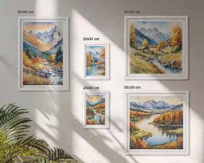 Gallery wall Herfstlandschappen in de bergen