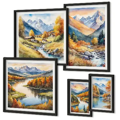 Gallery wall Herfstlandschappen in de bergen