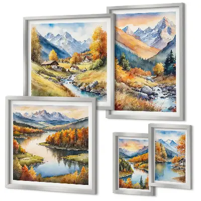 Gallery wall Herfstlandschappen in de bergen