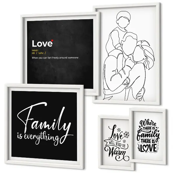 Wanddecoratie compositie Familiewaarden van liefde en verbondenheid