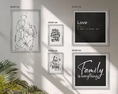 Wanddecoratie compositie Familiewaarden van liefde en verbondenheid