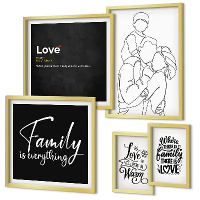 Wanddecoratie compositie Familiewaarden van liefde en verbondenheid