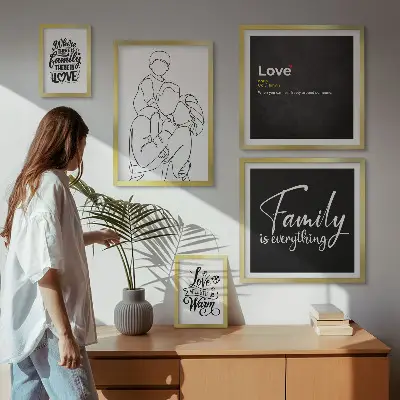 Wanddecoratie compositie Familiewaarden van liefde en verbondenheid